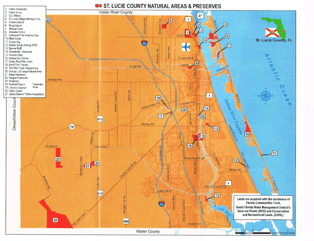 Map of St. Lucie Conservation Areas